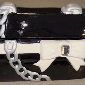 David’s Cookies Small Cookie Jar Looks Like Purse With Rhinestone